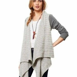 Anthropologie Saturday Sunday Casado Drape Collar Open Front Cardigan Small Cozy
